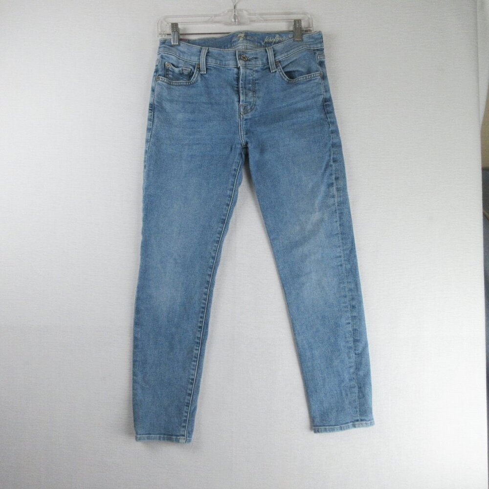 7 For All Mankind Josephina Skinny Boyfriend Jeans Size 26 Light Wash